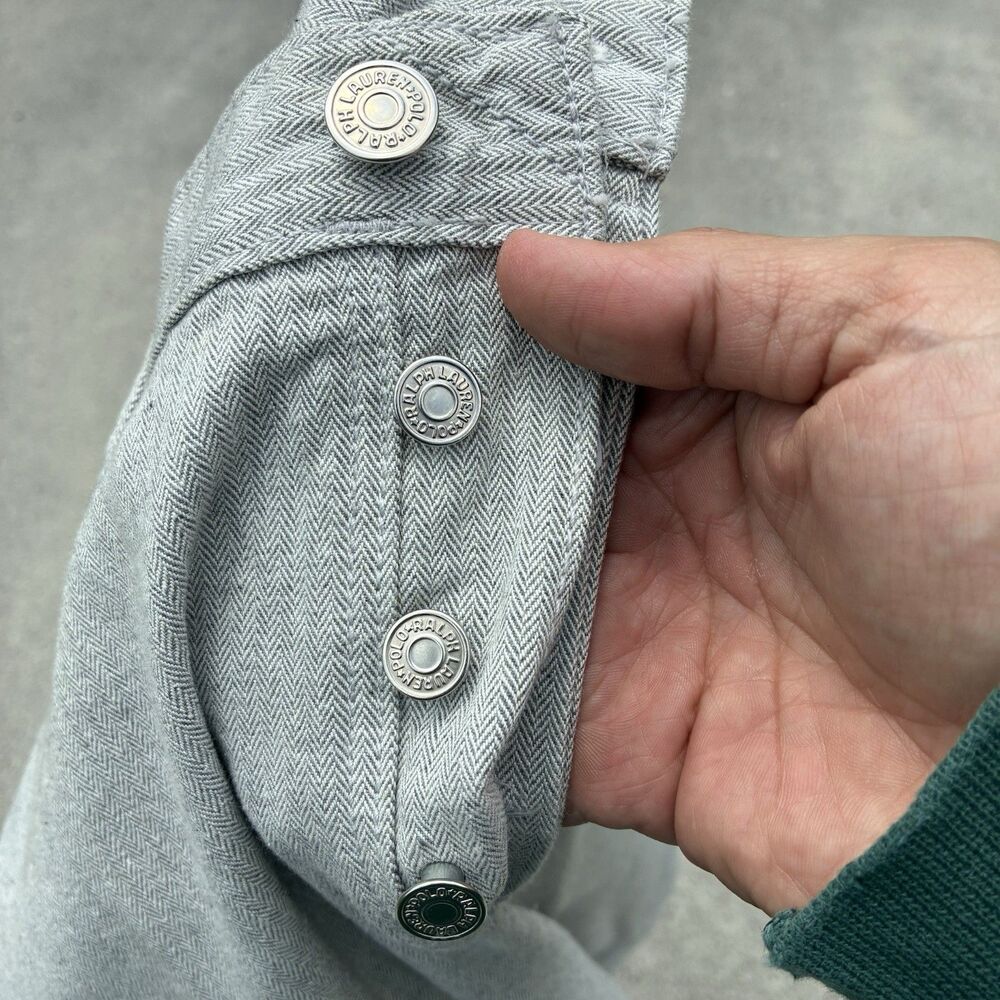 Vintage Polo Ralph Lauren Pants 34x30 100% Cotton Herringbone Trousers USA Made - Picture 6 of 16